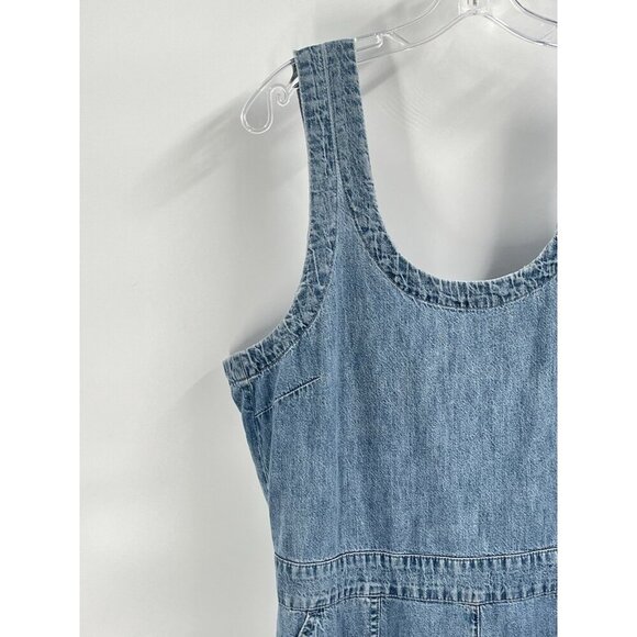 Vintage Y2K Lucky Brand Denim Culotte Jumpsuit Overalls Sz Large - Picture 3 of 10